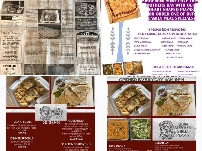 Lions Bleecker Street Pizza of Newtown Menu