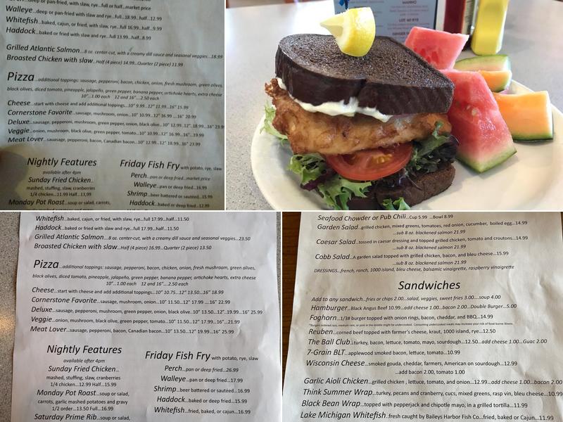 Baileys Harbor Cornerstone Pub Menu