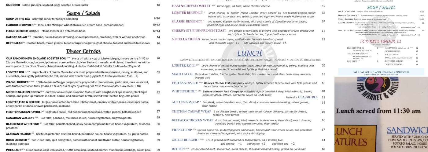 Harbor Fish Market & Grille Menu