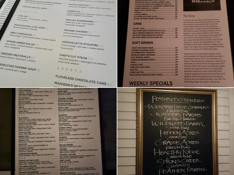 Wickman House Menu
