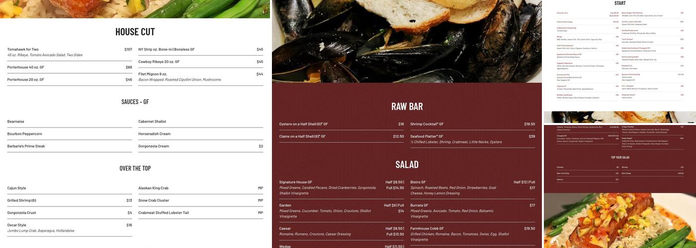 Barbarie's Black Angus Grill Menu