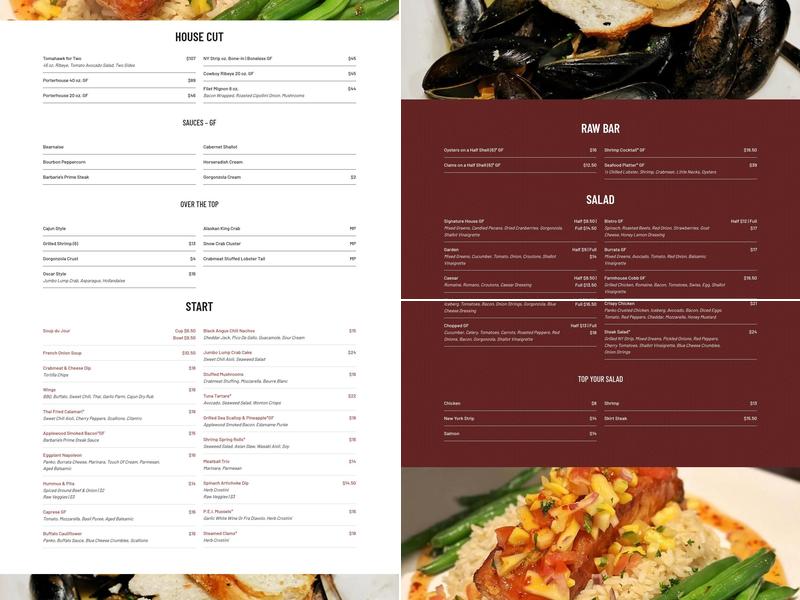 Barbarie's Black Angus Grill Menu