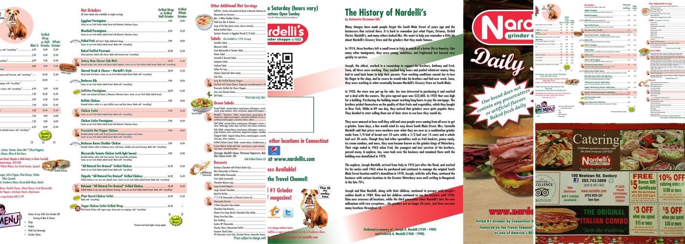 Nardelli's Grinder Shoppe Menu