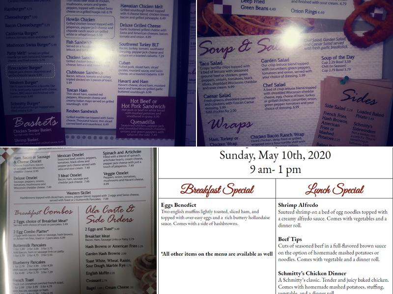 Schmitty's On Main Menu