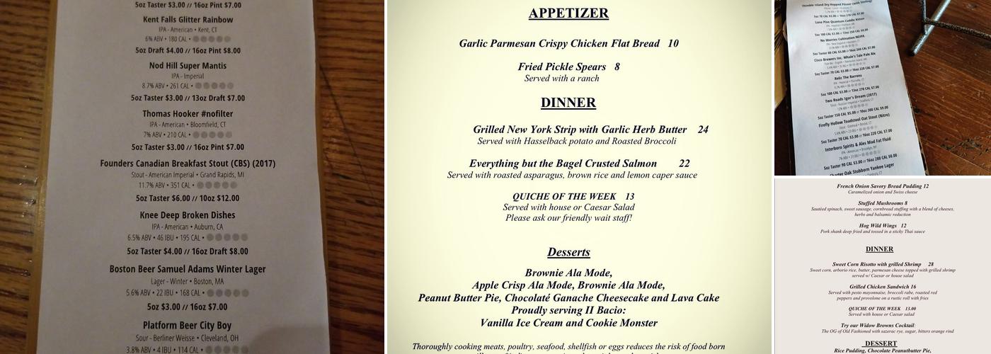 Widow Brown's Cafe Menu