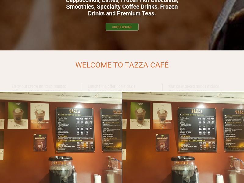 Tazza Cafe Menu