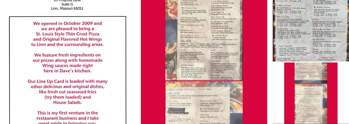 Dave's Pizza & Wings Menu