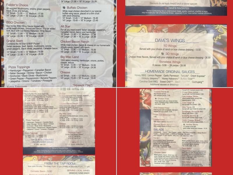 Dave's Pizza & Wings Menu