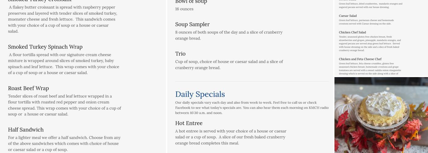 The Bread Basket Menu