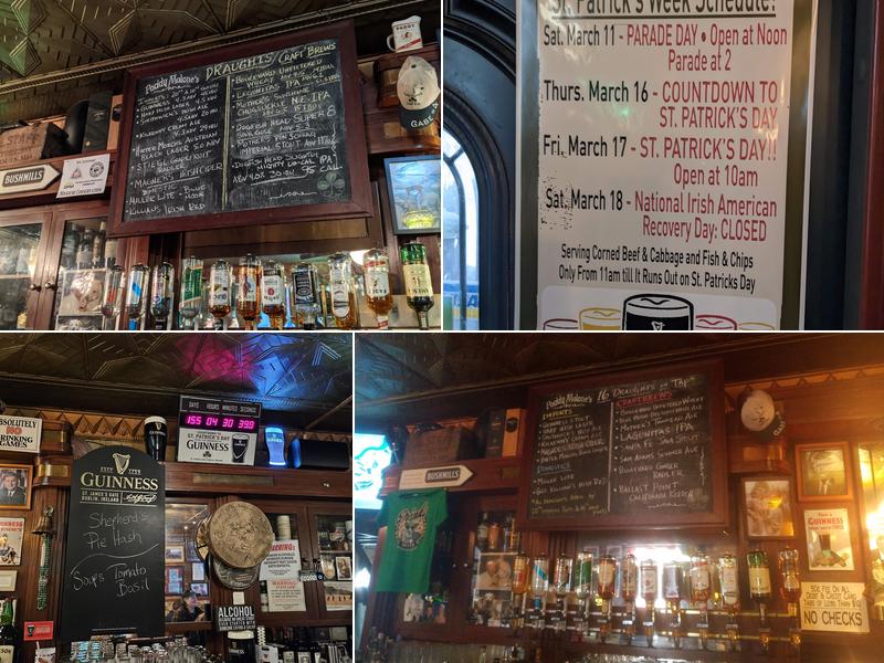 Paddy Malone's Pub Menu