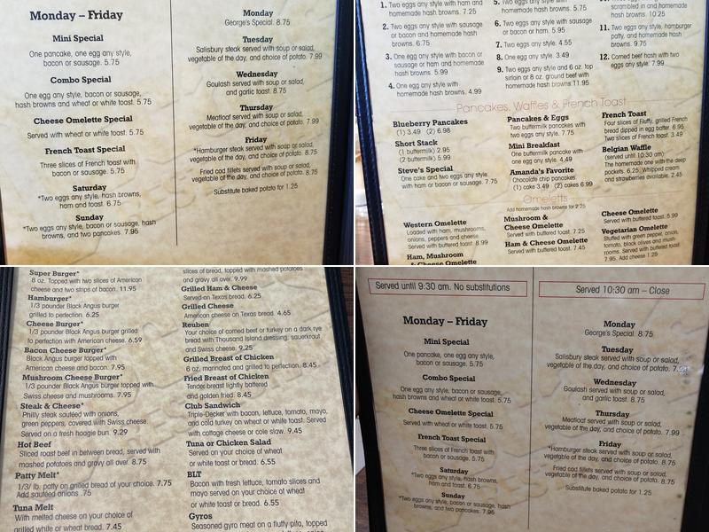 Oscar's Restaurant Menu