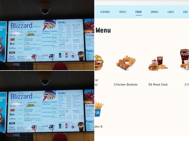 Dairy Queen Menu
