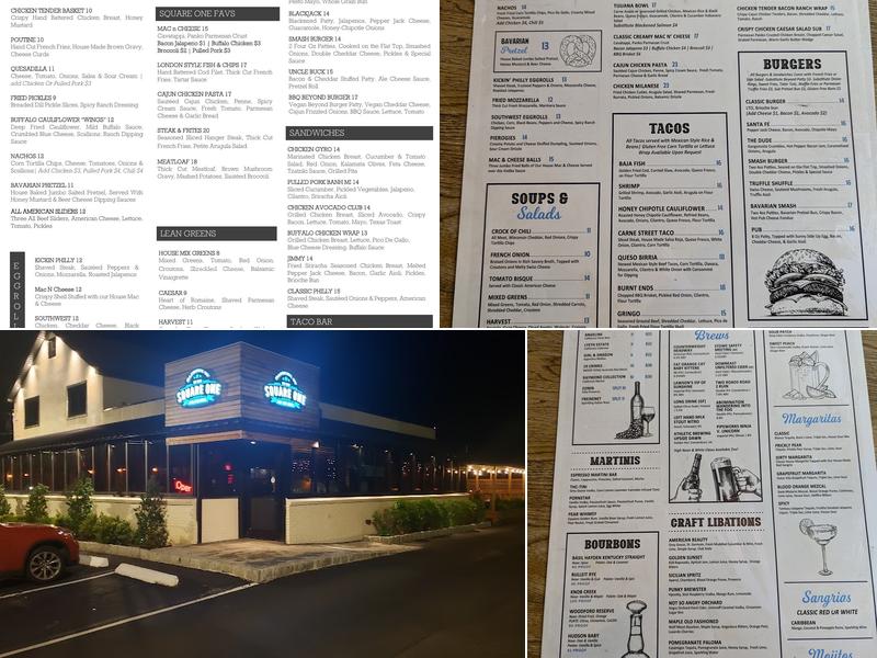 Square One Bar & Grill Menu