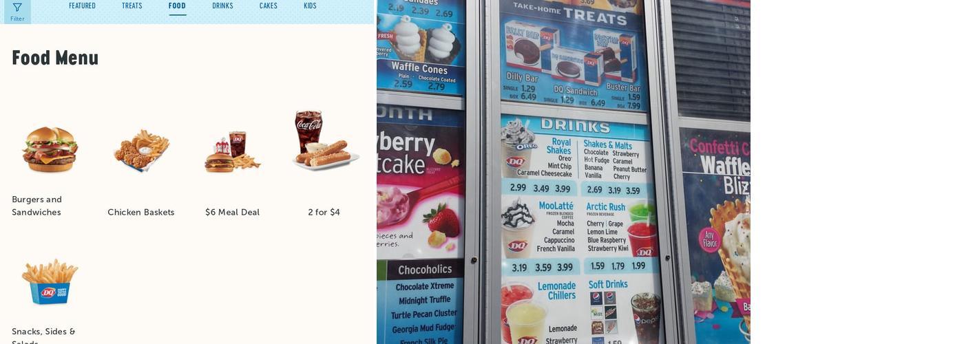 Dairy Queen Menu