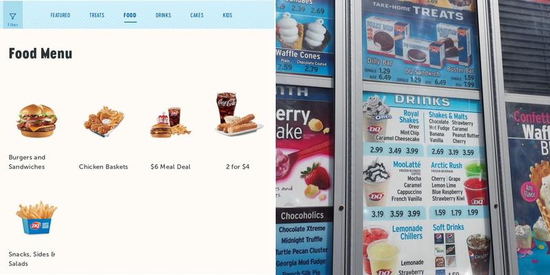 Dairy Queen Menu