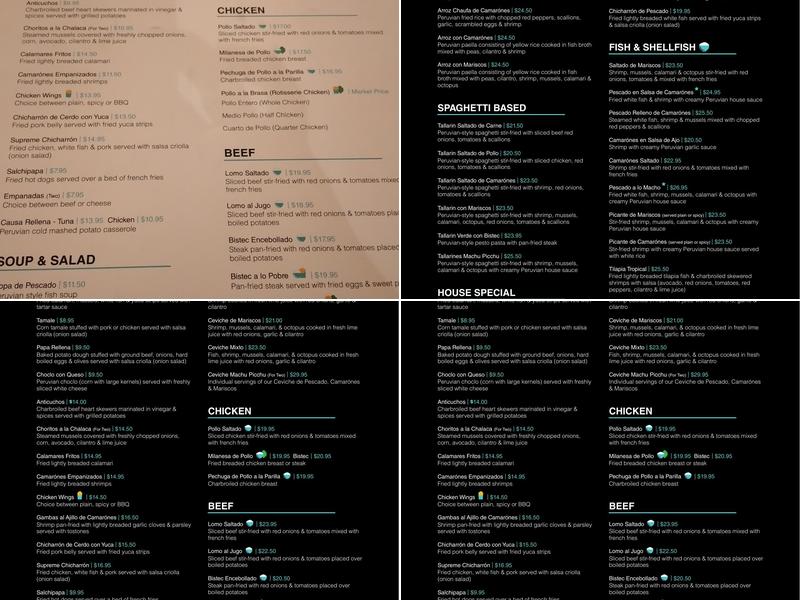 Empire Of The Incas Menu