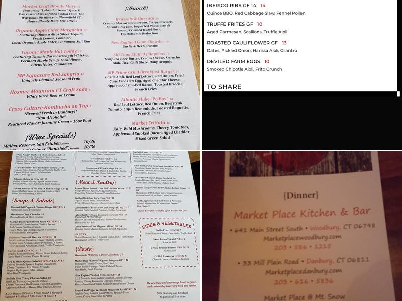 Market Place Kitchen & Bar - Danbury Menu