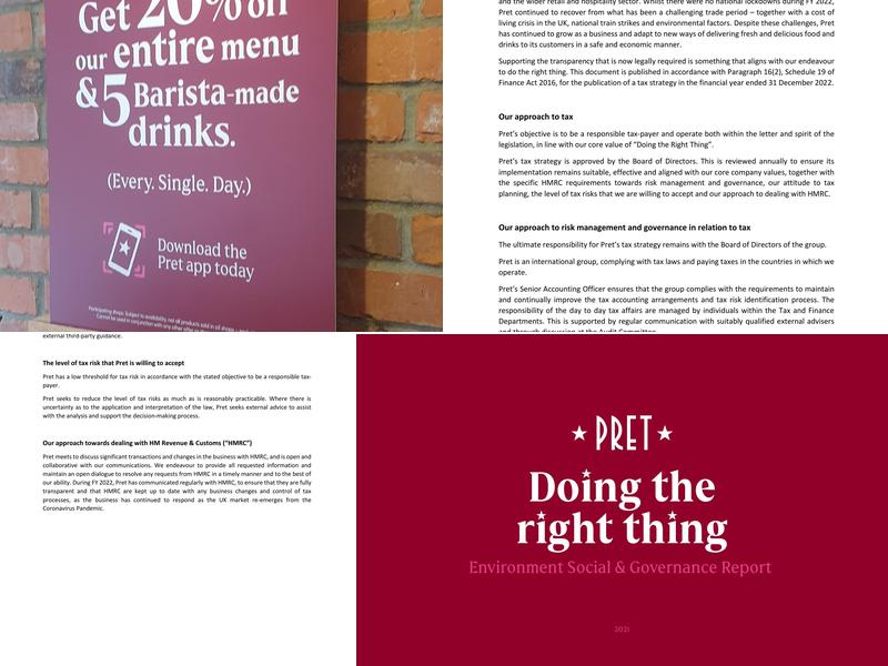 Pret A Manger Menu