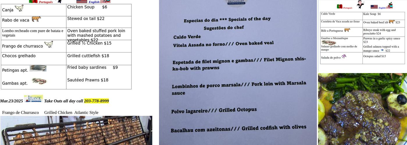 Atlantic Menu