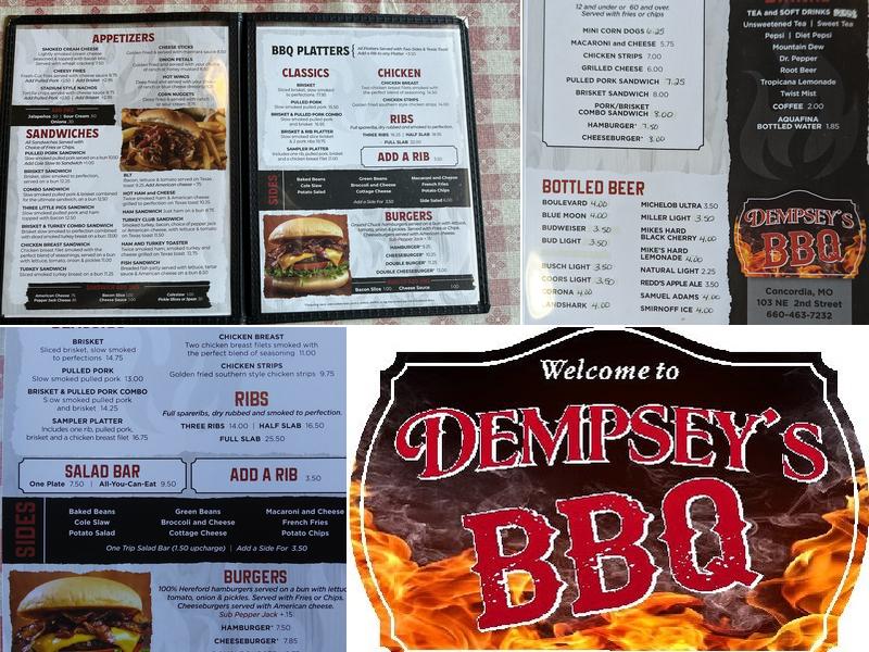 Dempsey's BBQ Menu