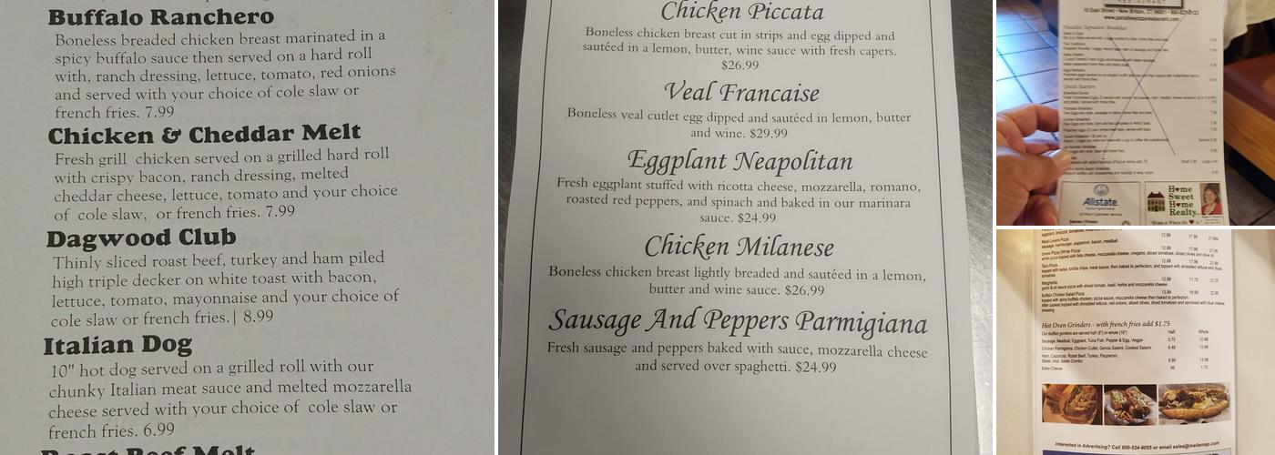 Paradise Pizza & Restaurant Menu