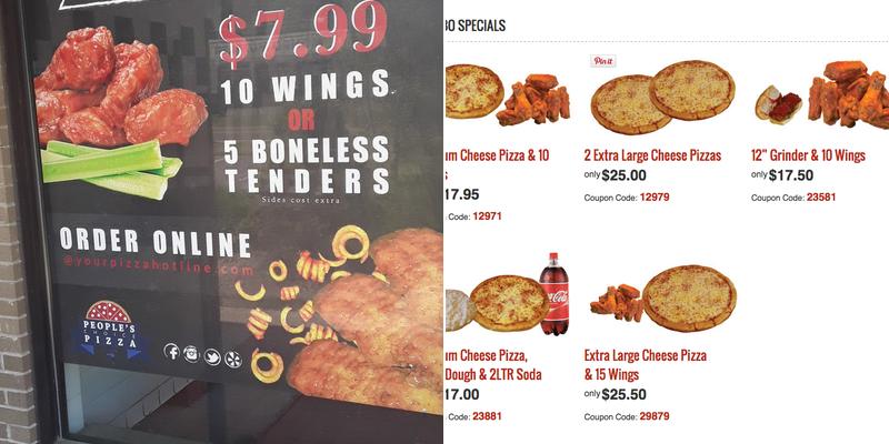 People's Choice Pizza Menu