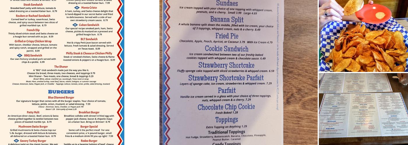 Blue Diamond Cafe Menu