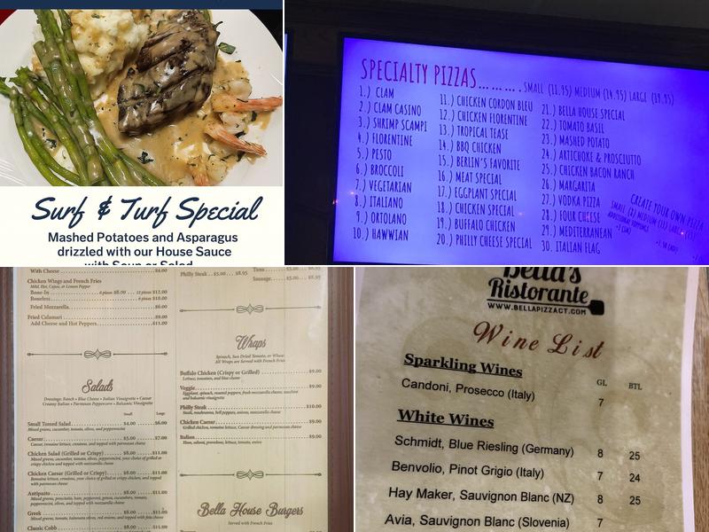 Bella's Ristorante Menu