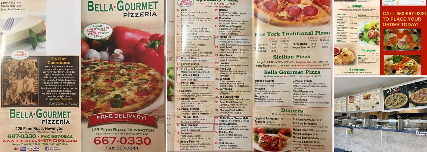 Bella Gourmet Pizzeria Menu