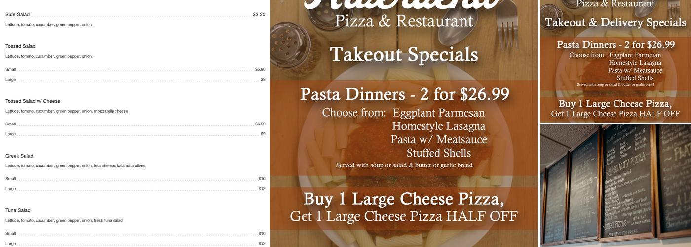Riverbend Pizza and restaurant Menu