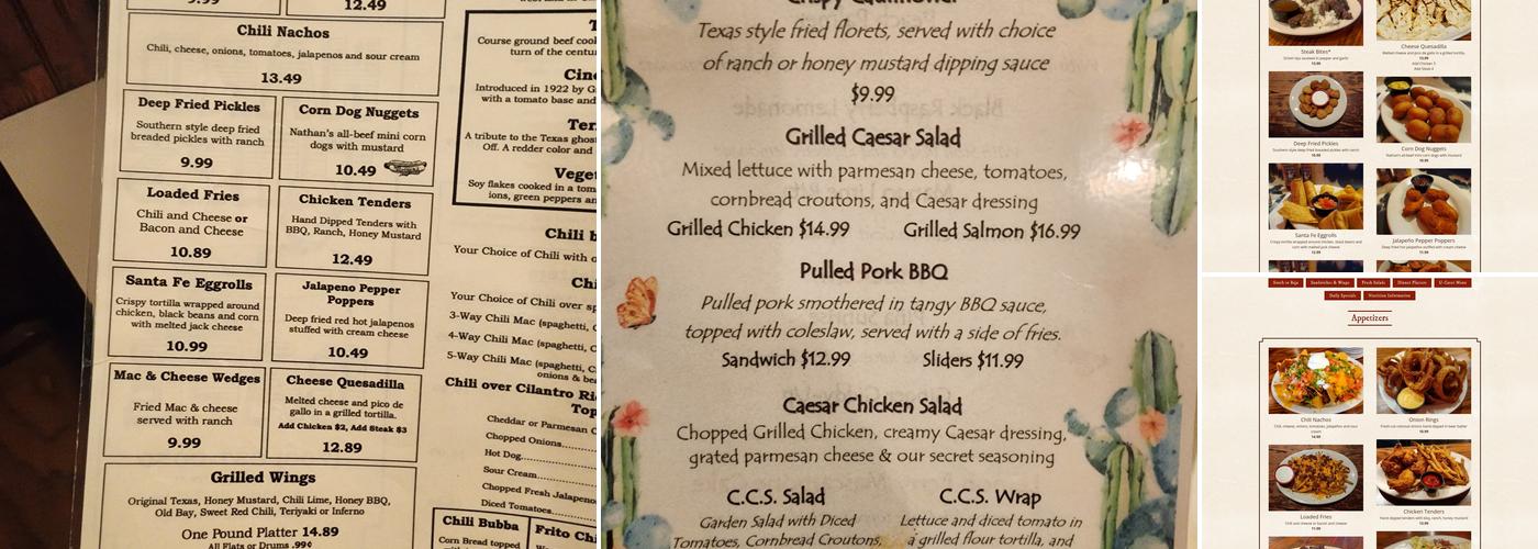 Hard Times Cafe Menu