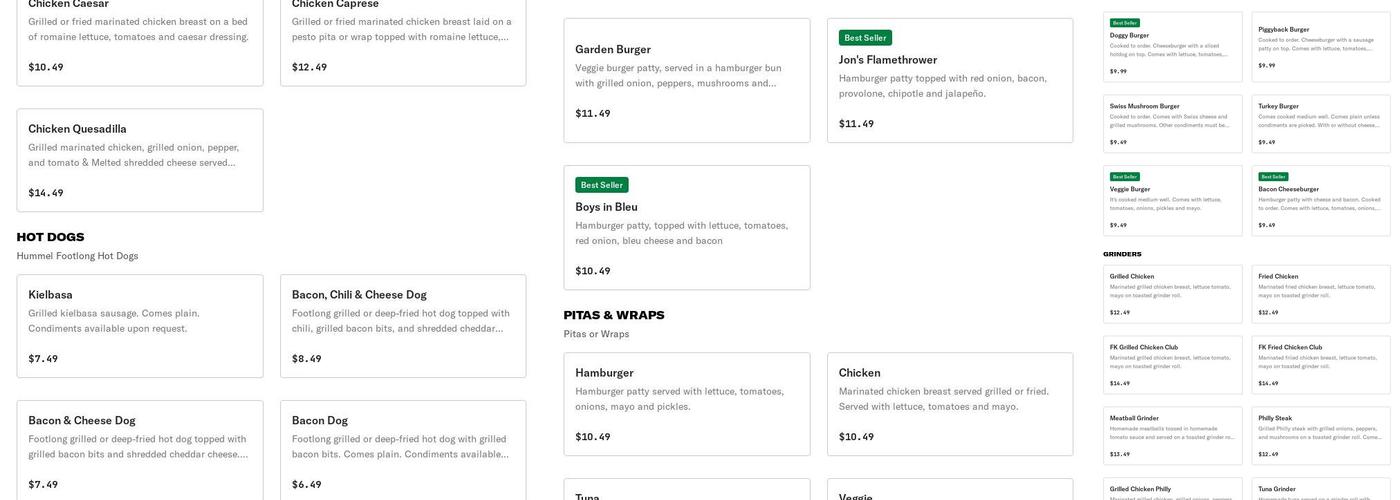 Fina’s Kitchen LLC Menu