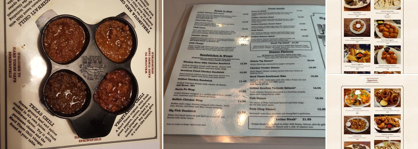 Hard Times Cafe Menu