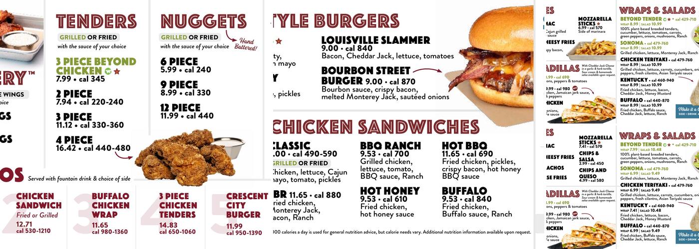 WOW Cafe Menu