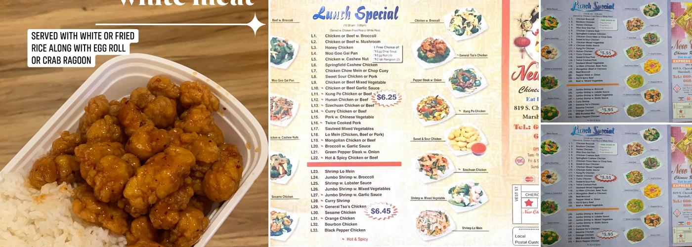 New China Menu