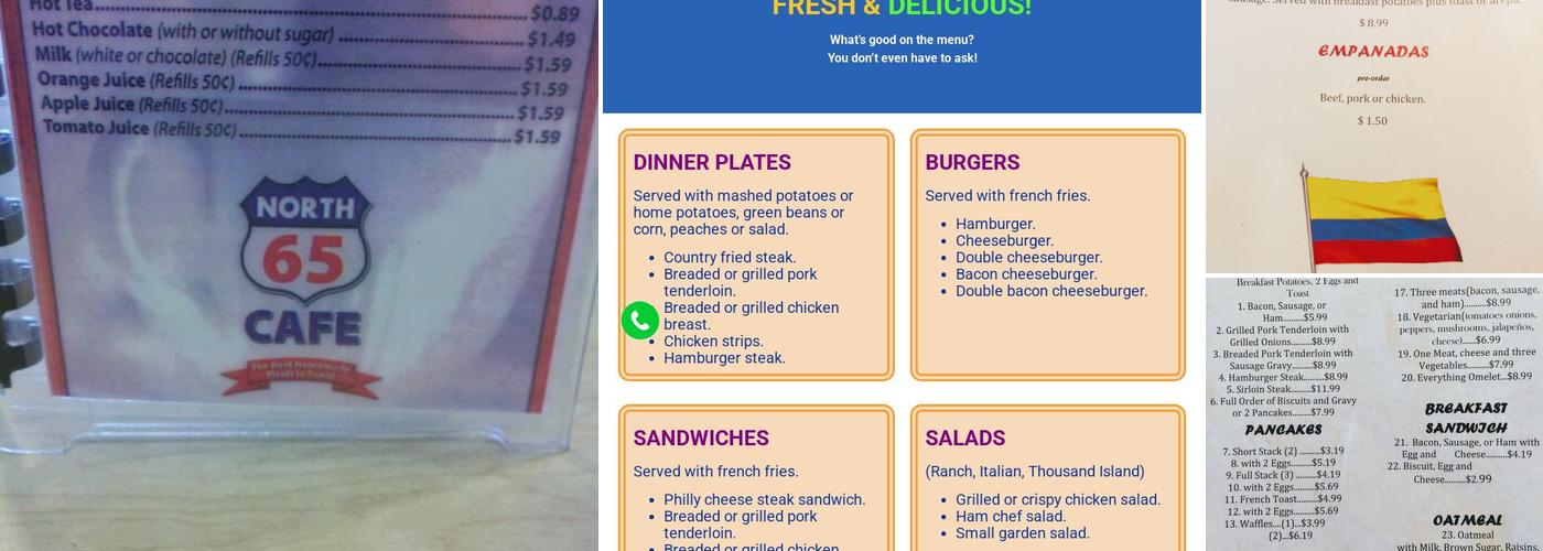 Clara's North 65 Cafe Menu