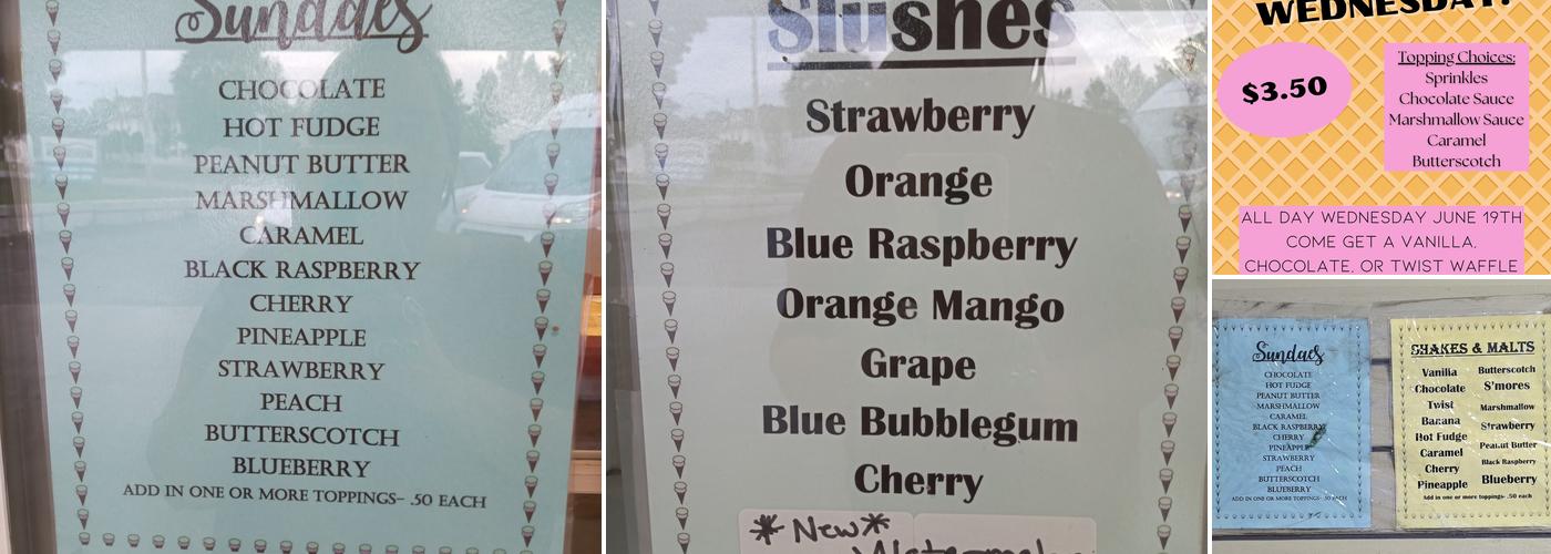 Cree-Mee Freeze Menu