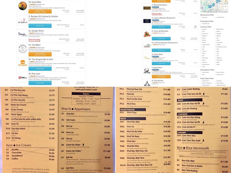 PHO VIET VIETNAMESE RESTAURANT & OH! BUBBLE TEA Menu