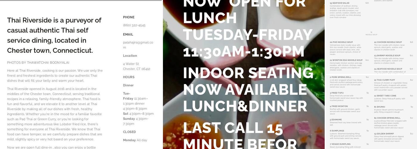 Thai Riverside Menu