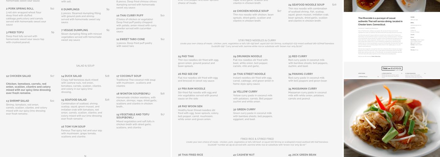 Thai Riverside Menu