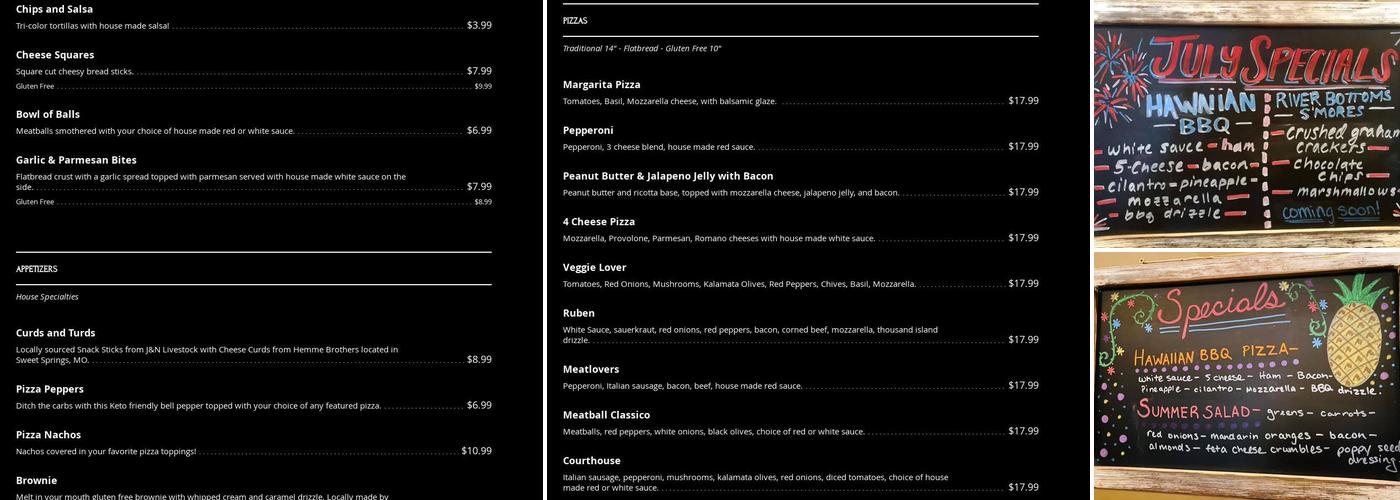 River Bottoms Brewing Company Menu