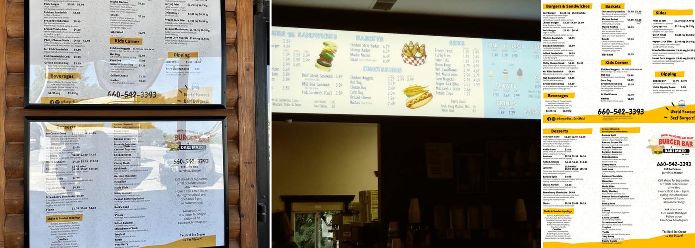 Burger Bar and More Menu