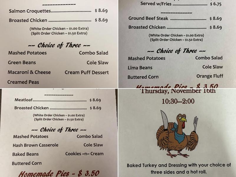 Main Street Restaurant Menu