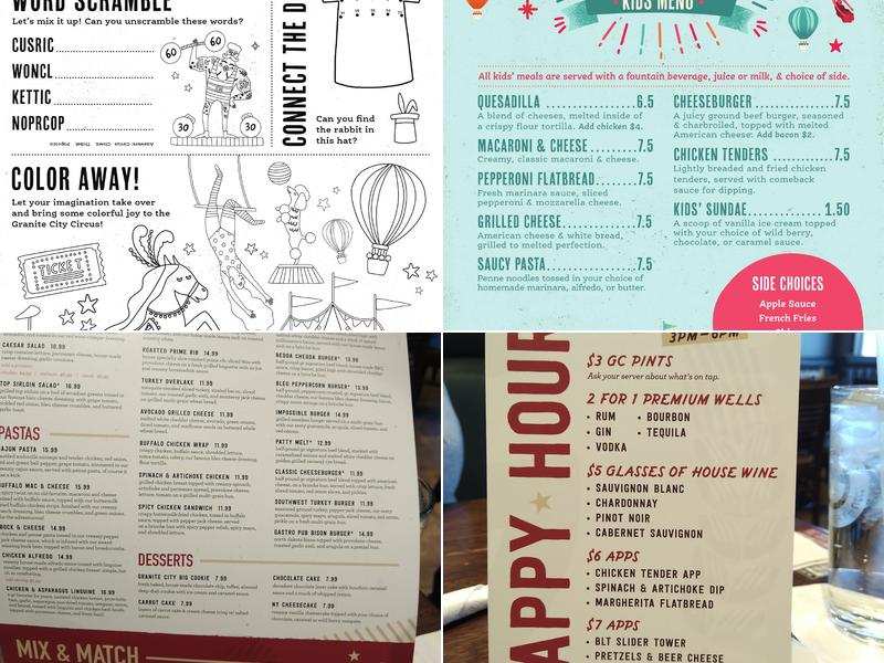 Granite City Food & Brewery Menu