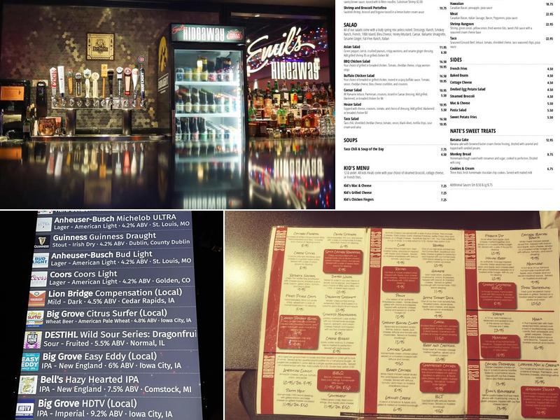 Emil's Hideaway Menu