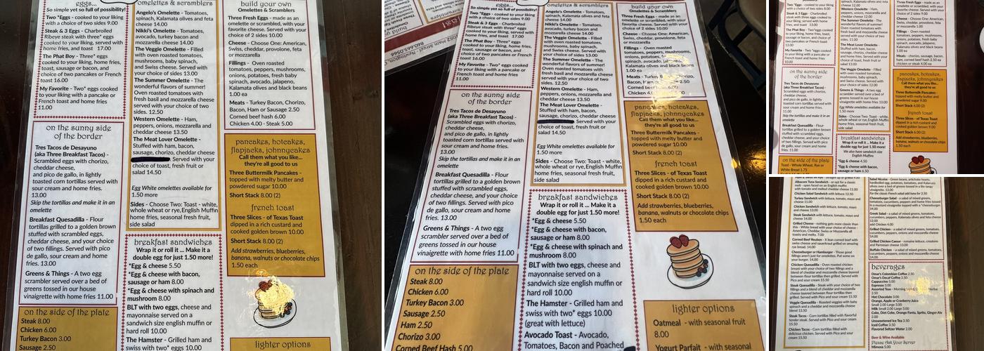 The Little Cake Cafe Menu