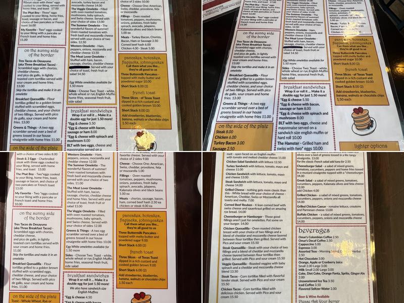 The Little Cake Cafe Menu