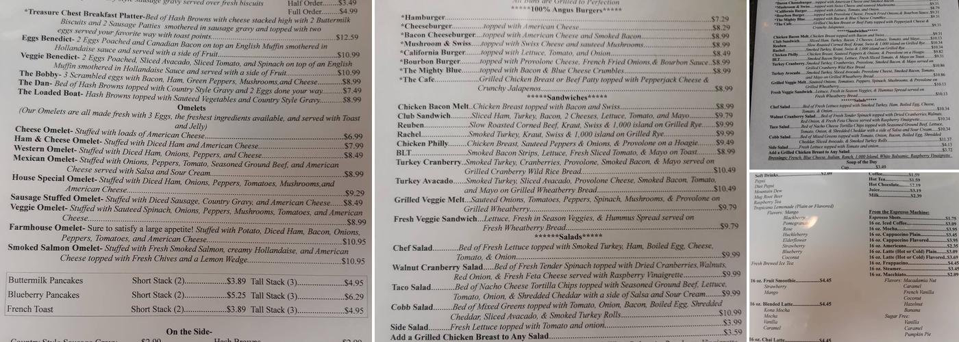 Cafe McGregor Menu