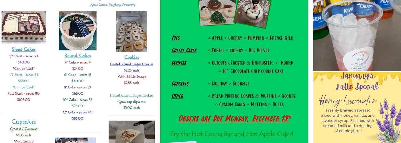 Cafe Hope Menu