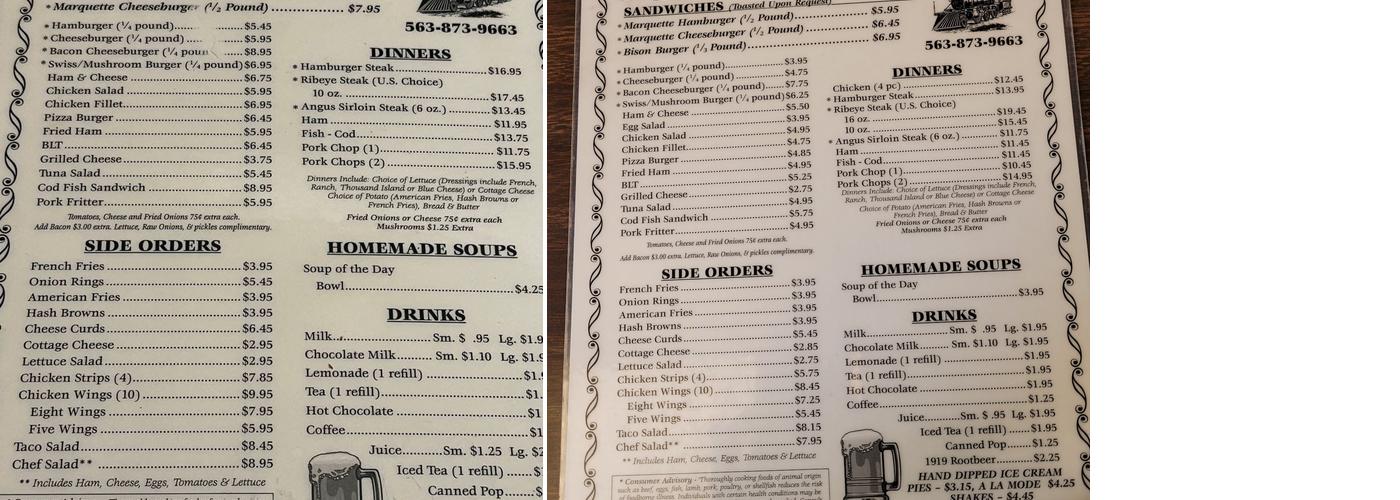 Marquette Bar & Cafe Menu